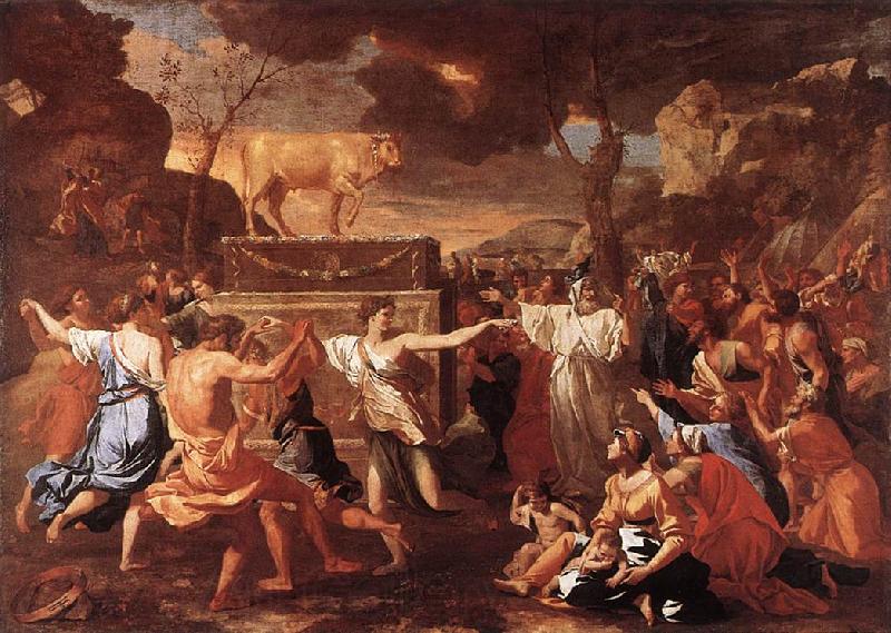 Nicolas Poussin Adoration of the Golden Calf Spain oil painting art